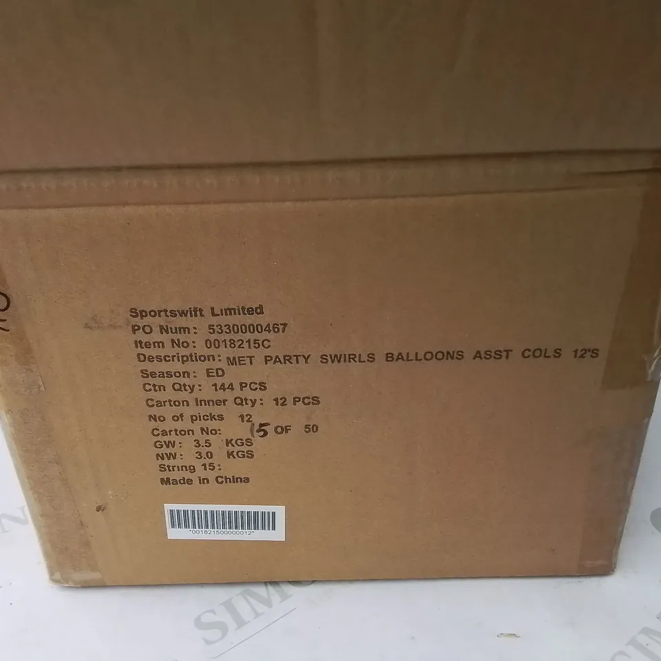 LOT OF 4 BOXES OF BRAND NEW METALLIC PARTY SWIRLS BALLOON CONFETTI - 144 PIECE PER BOX / TOTAL 576