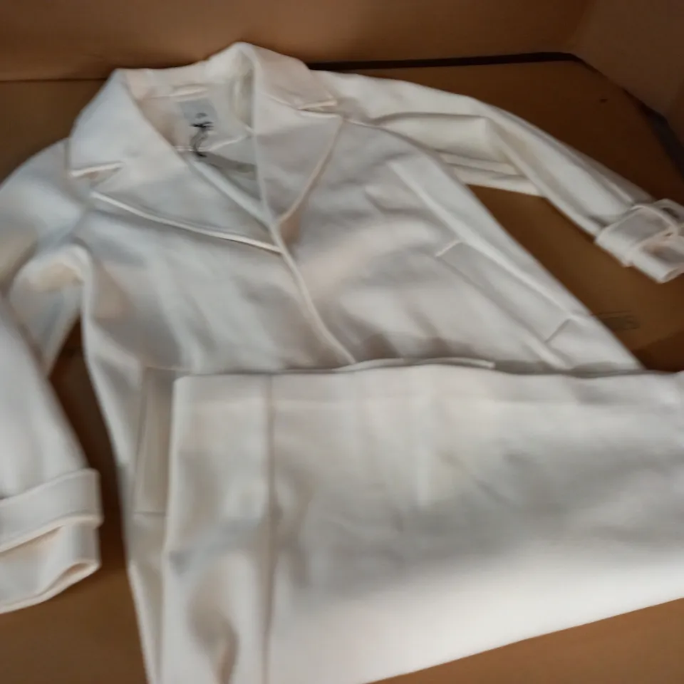 RIVER ISLAND WHITE OPEN FRONT COAT - 10