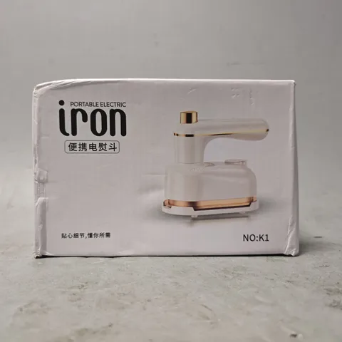 BOX OF APPROXIMATELY 20 ASSORTED PORTABLE ELECTRIC IRONS K1