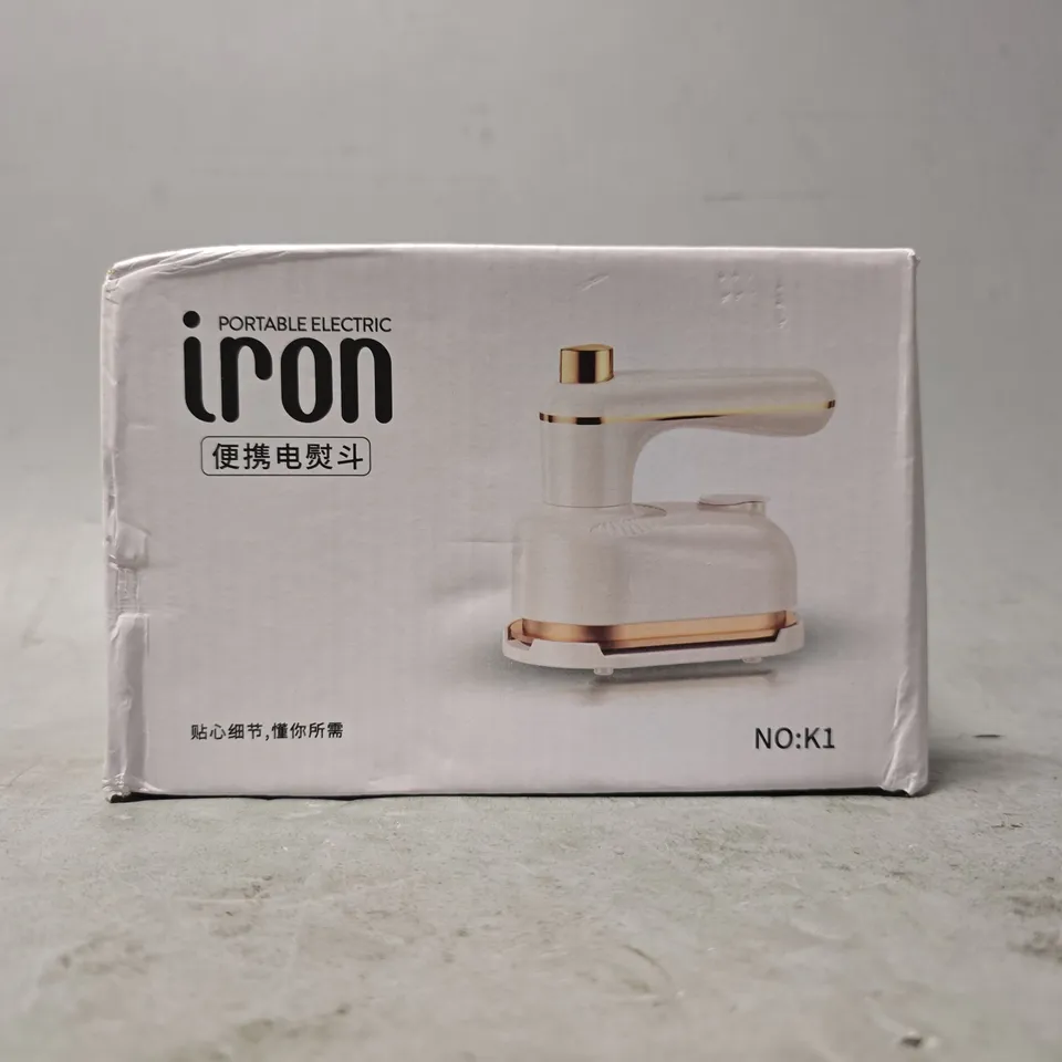 BOX OF APPROXIMATELY 20 ASSORTED PORTABLE ELECTRIC IRONS K1 