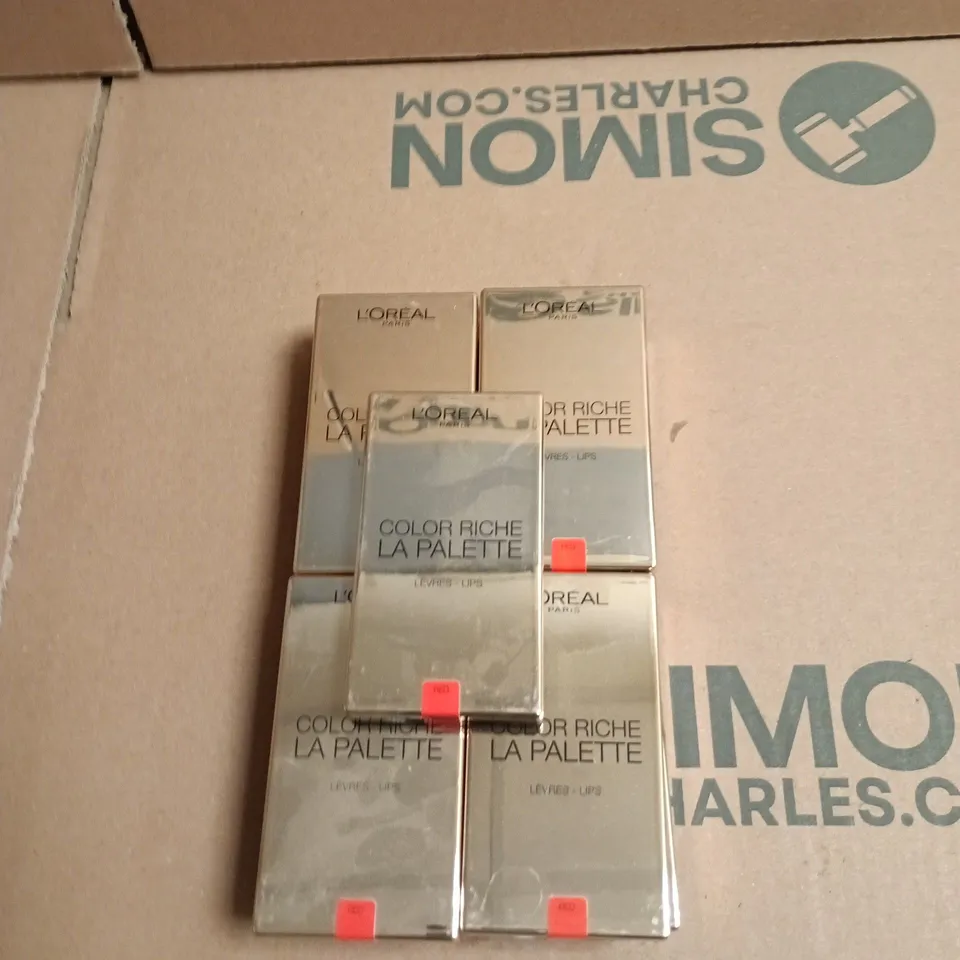 BOX OF APPROXIMATELY 12 L’ORÉAL PARIS COLOR RICHE LA PALETTE LIP PALETTES – 6 X 1 G (RED)