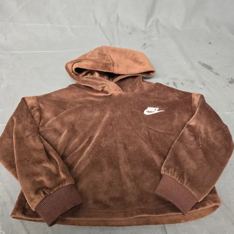 NIKE VELOUR HOODIE – BROWN, TODDLER 24M (86-92CM), MADE IN VIETNAM