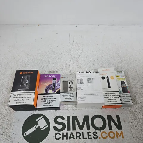 APPROXIMATELY 20 ASSORTED E-CIG PRODUCTS AND ACCESSORIES TO INCLUDE ELEAF, GEEKVAPE, ASPIRE ETC