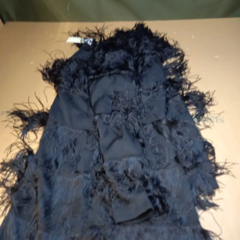 RACHEL STEVENS FRINGED LONG SLEEVE MINI DRESS SIZE 12