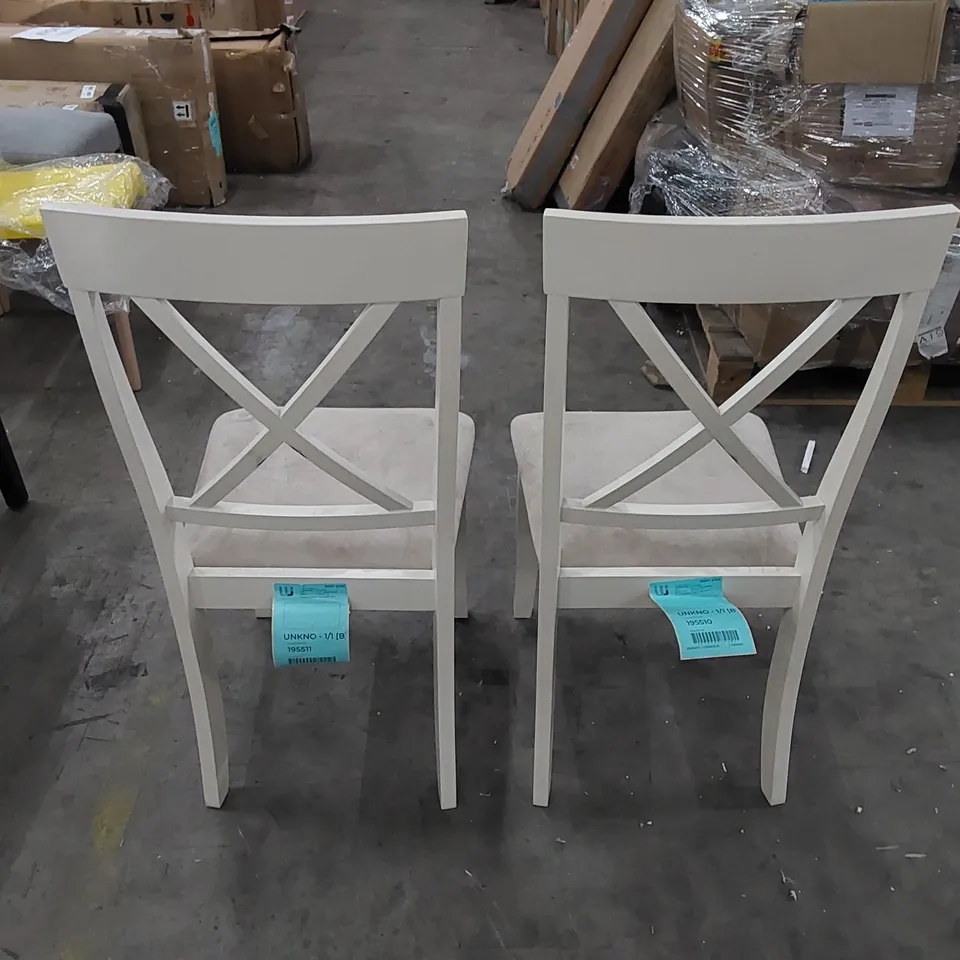DESIGNER CUSHIONED SEAT WOODEN DINING CHAIRS - SET OF 2 