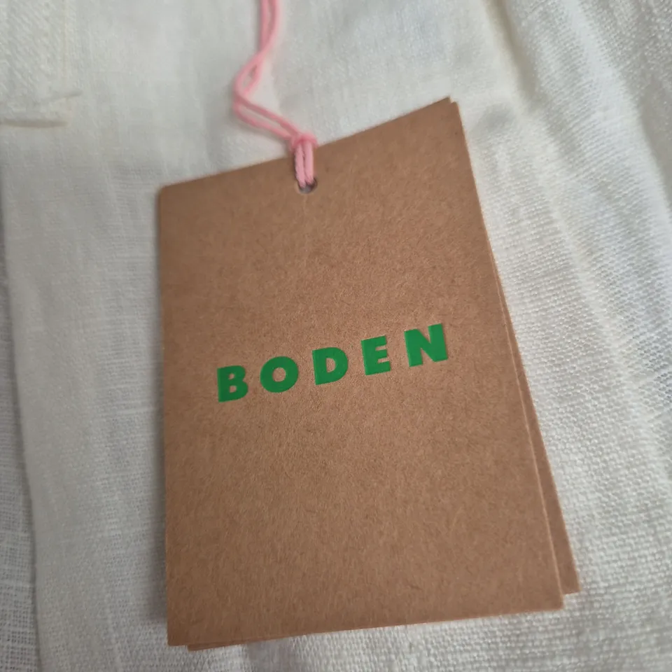 BODEN WOMEN'S LINEN SHORTS, IVORY, UK 12 (US 8)