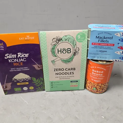 APPROXIMATELY 7 ASSORTED FOOD & DRINK ITEMS TO INCLUDE - ZERO CARB NOODLES , SLIM RICE KONAC RICE ETC