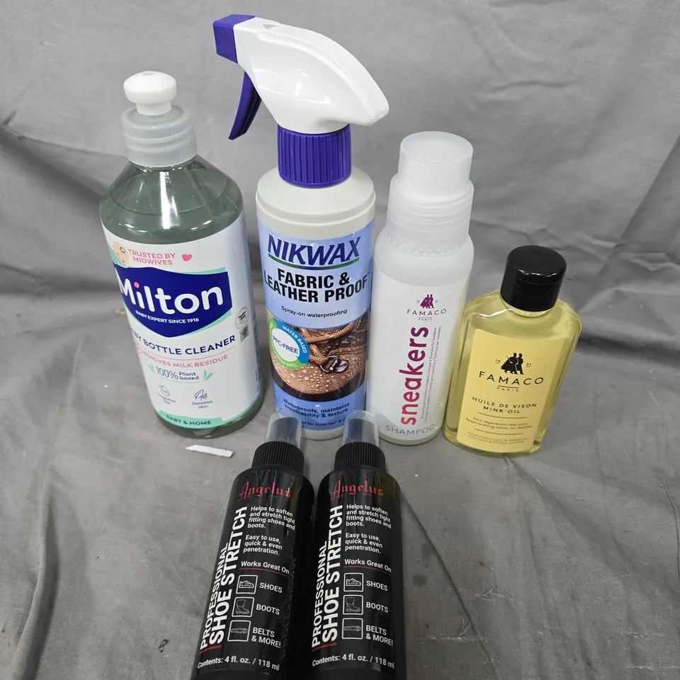 APPROXIMATELY 20 ASSORTED HOUSEHOLD ITEMS TO INCLUDE MILTO, FAMACO, SHOE CLEANER ETC 