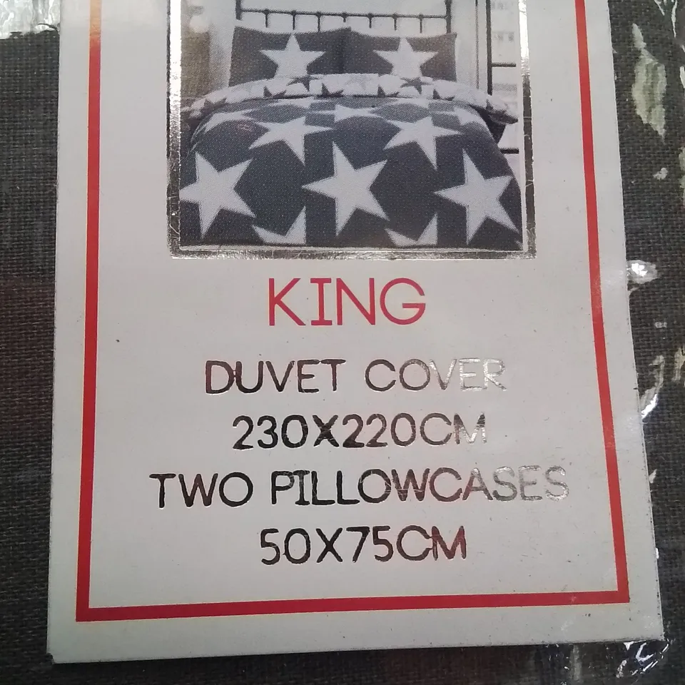 BRAND NEW STUDIO ART BY RAPPORT KINGSIZE DUVET COVER SET -STAR DESIGN-