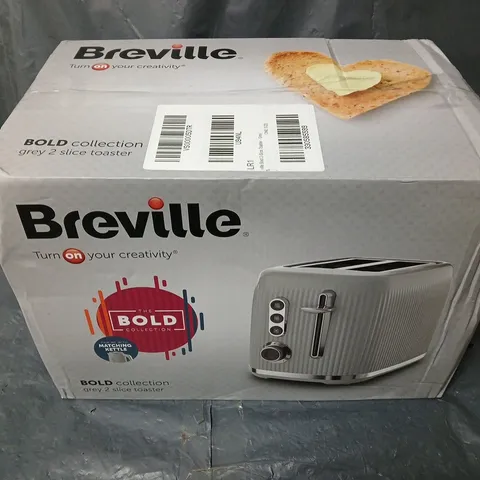 BOXED BREVILLE BOLD 2-SLICE TOASTER - GREY