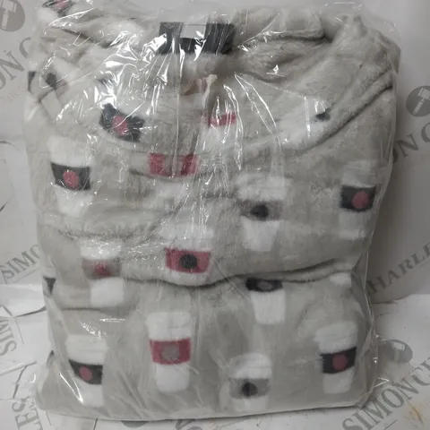 COZEE HOME PRINTED VELVETSOFT PJ SET - COFFEE - MEDIUM