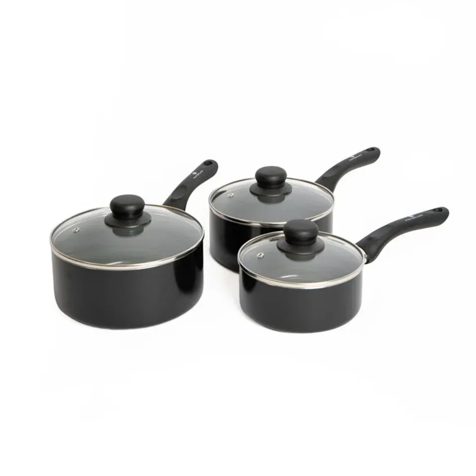 BOXED 3PC CAN-TO-PAN NON STICK ALUMINIUM SAUCEPAN SET