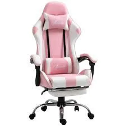 BOXED ARES PC & RACING GAMING CHAIR PINK/WHITE