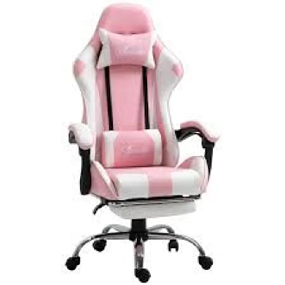 BOXED ARES PC & RACING GAMING CHAIR PINK/WHITE