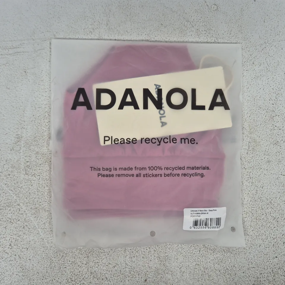 BAGGED ADANOLA ULTIMATE V-NECK BRA IN DEEP PINK SIZE MEDIUM