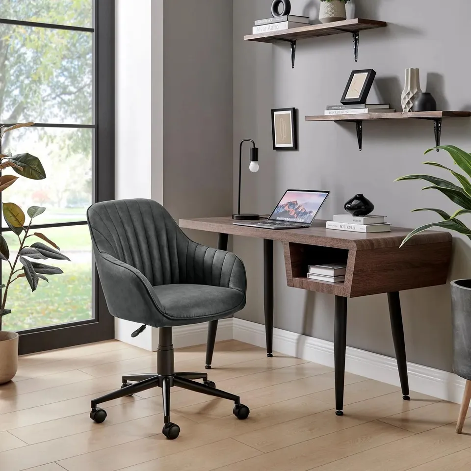 BOXED BOOKER BLACK FAUX LEATHER SWIVEL OFFICE CHAIR