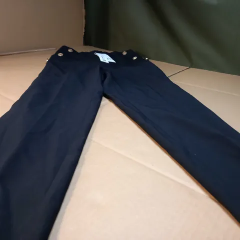 ZARA BLACK/GOLD BUTTON DETAILED TROUSERS - SMALL