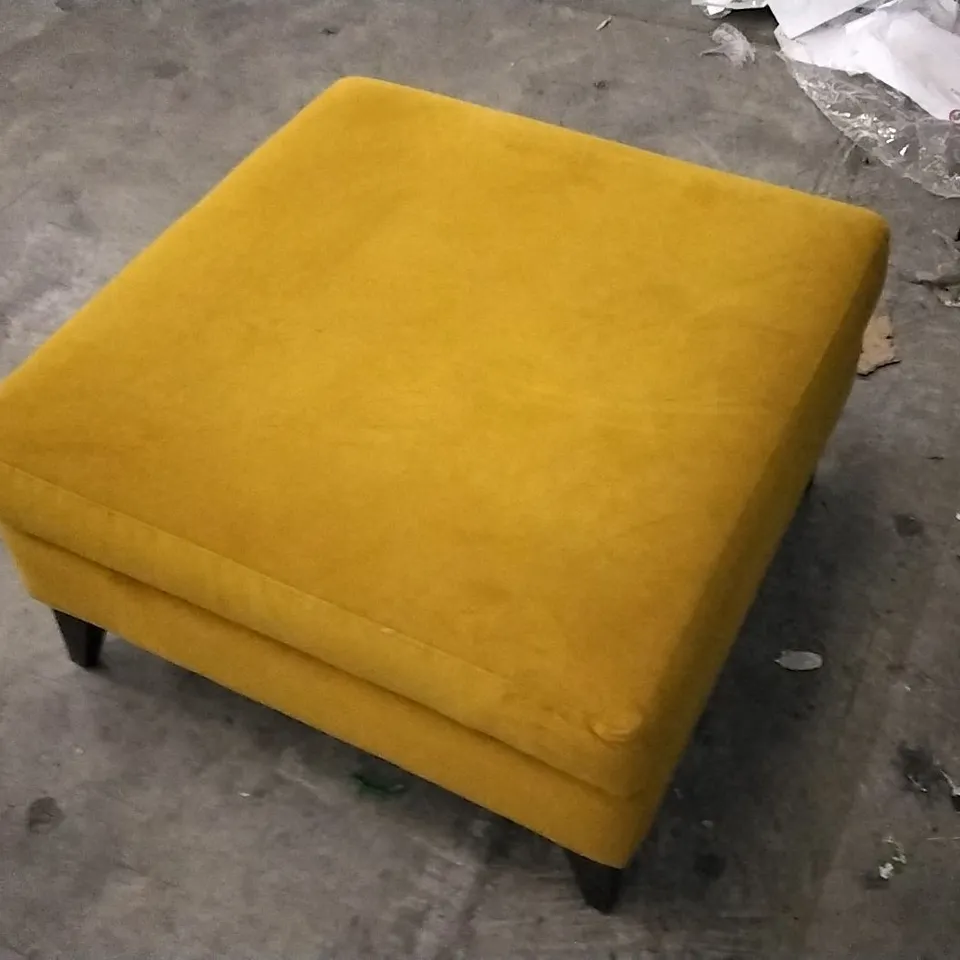 THE LOUNGE COMPANY MUSTARD PLUSH VELVET LARGE FOOTSTOOL 