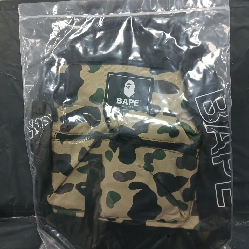 A BATHING APE CAMO DESIGN BACKPACK 