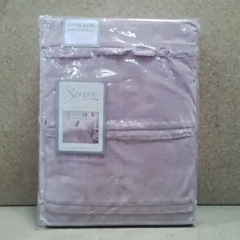 BRAND NEW SERENE SUPER KING DUVET COVER SET - BLUSH