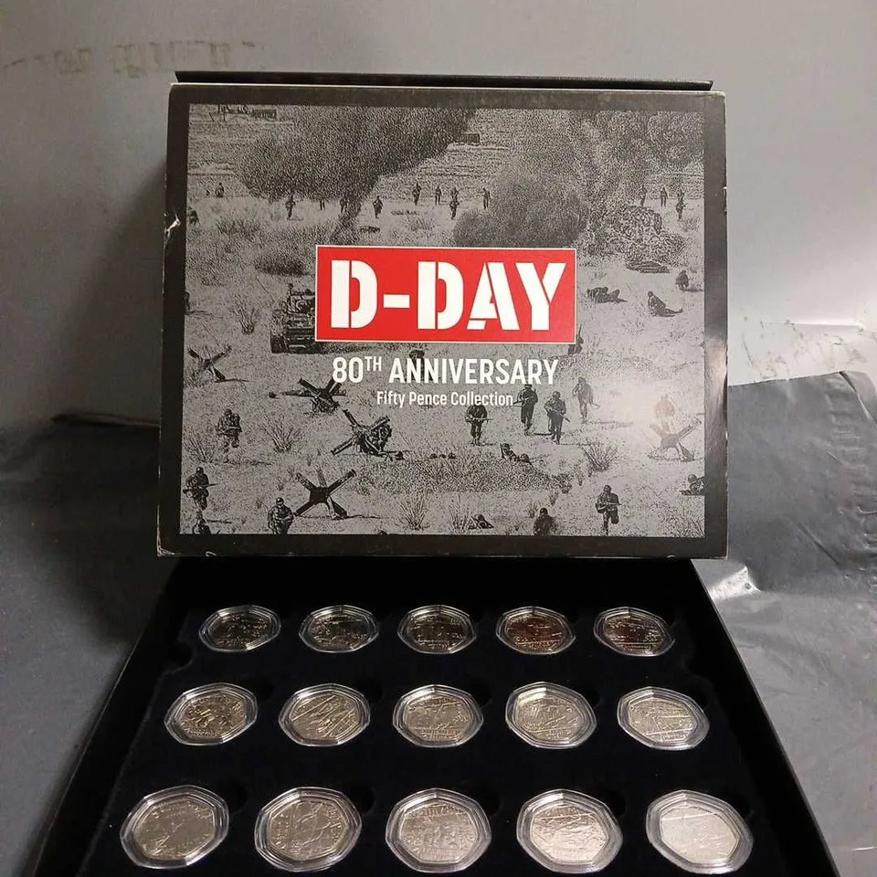 BOXED D-DAY 80TH ANNIVERSARY FIFTY PENCE COLLECTION 