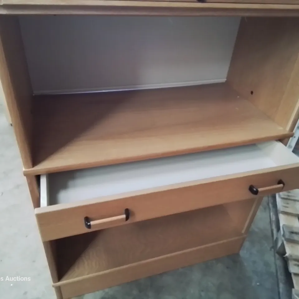 DESIGNER OFFICE STATIONARY CABINET FITTED 1 DRAWER & 2 TAMBOUR FRONT CUPBOARDS 