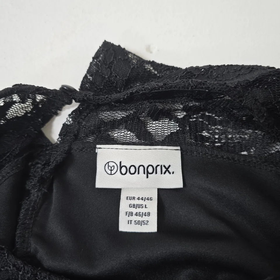 BONPRIX BLACK LACE DRESS, WOMEN'S, UK SIZE L (EU 44/46)