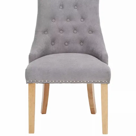 BOXED PAIR OF WARWICK GREY FABRIC DINING CHAIRS (1 BOX)