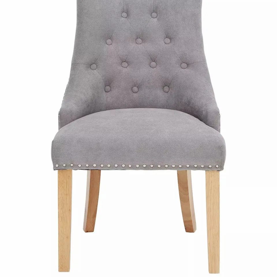 BOXED PAIR OF WARWICK GREY FABRIC DINING CHAIRS (1 BOX) RRP £299.99