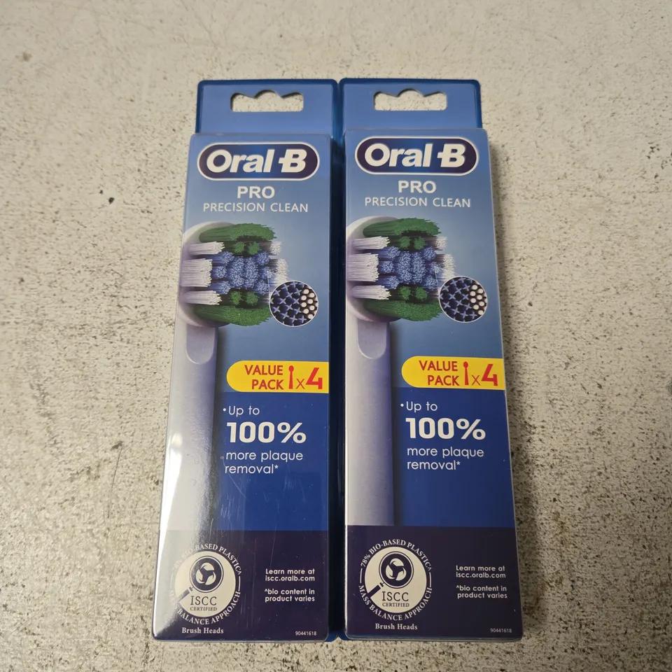 2 X ORAL-B PRO PRECISION CLEAN TOOTHBRUSH HEADS - 4 PACK 