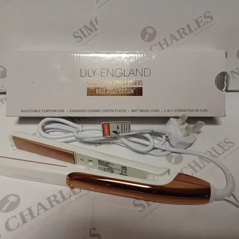 LILY ENGLAND DELUXE HAIR STRAIGHTENERS - ROSE GOLD EDITION