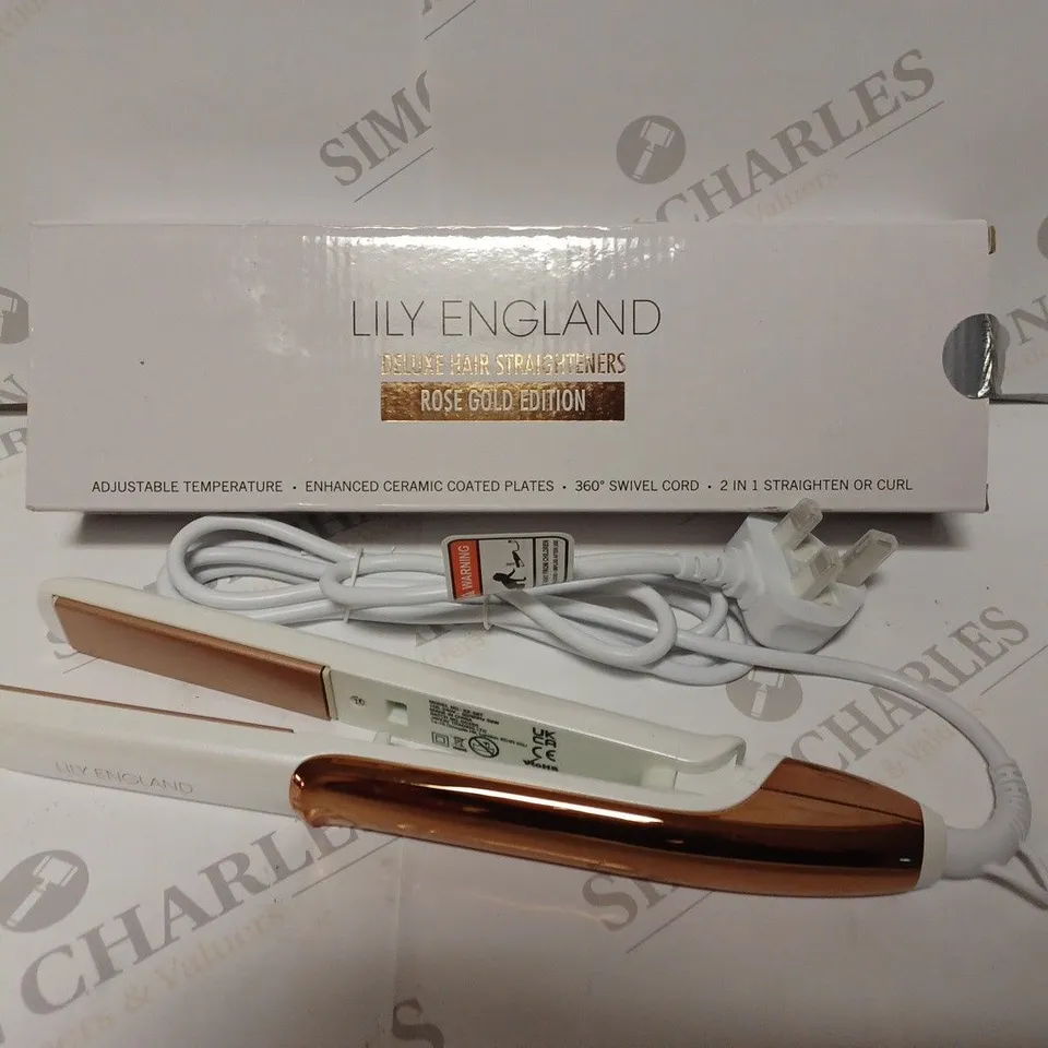 LILY ENGLAND DELUXE HAIR STRAIGHTENERS - ROSE GOLD EDITION  
