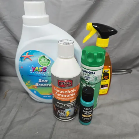 BOX OF ASSORTED ITEMS TO INCLUDE - SMART WASH - YASS CLEAN - NIKWAX / COLLECTION ONLY 