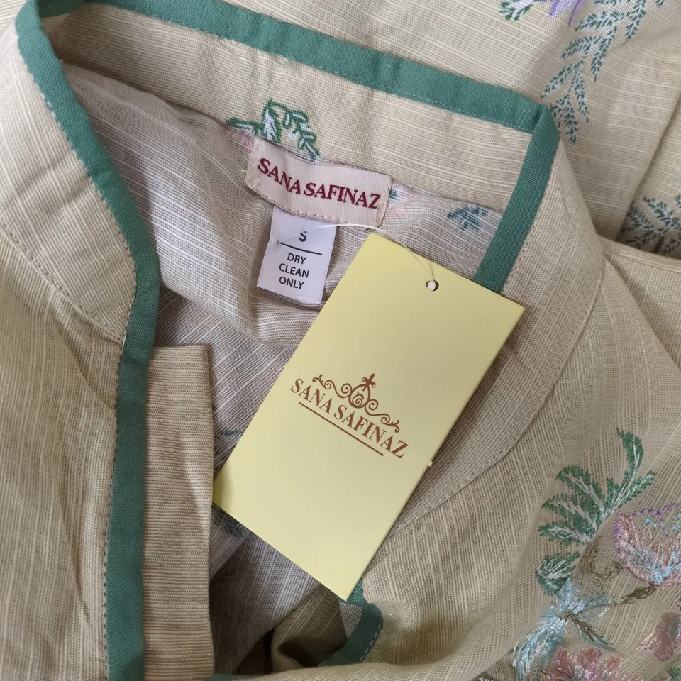 SANA SAFINAZ MUZLIN WINTER COLLECTION SHIRT IN BEIGE - SMALL