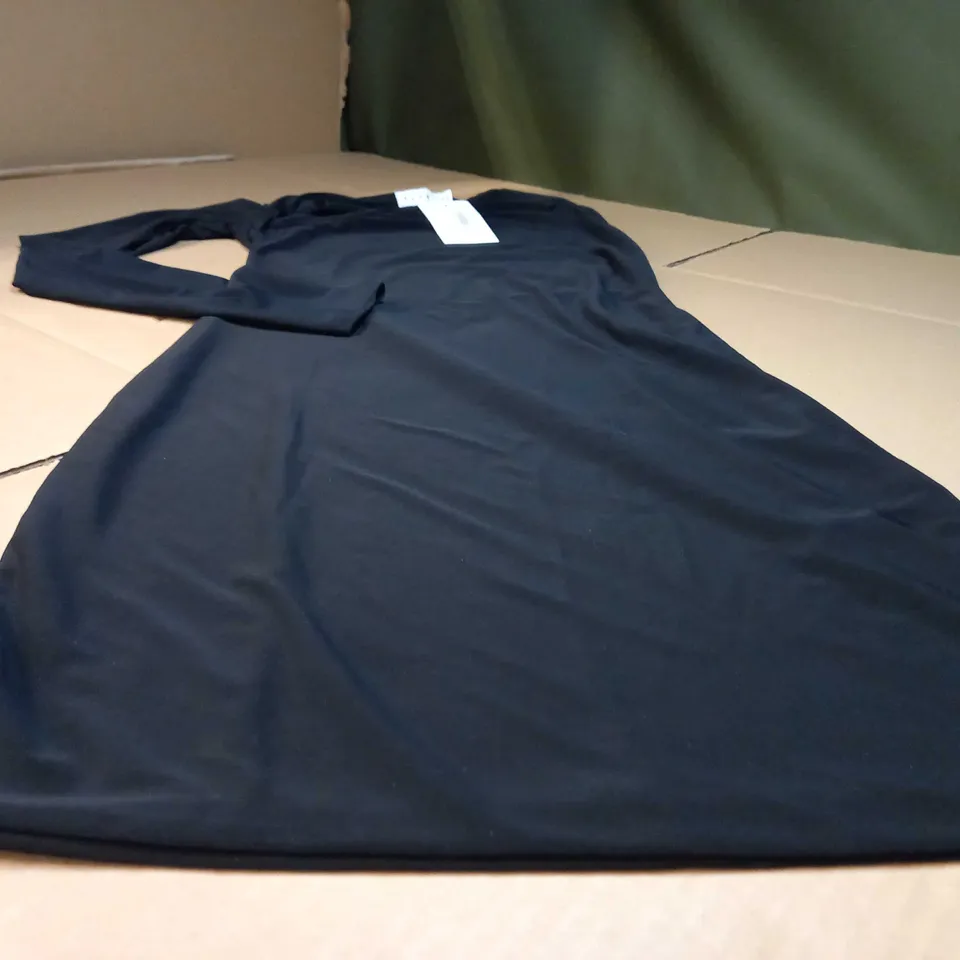 CLUB L BLACK ONE SHOULDER BODYCON DRESS - SIZE 12