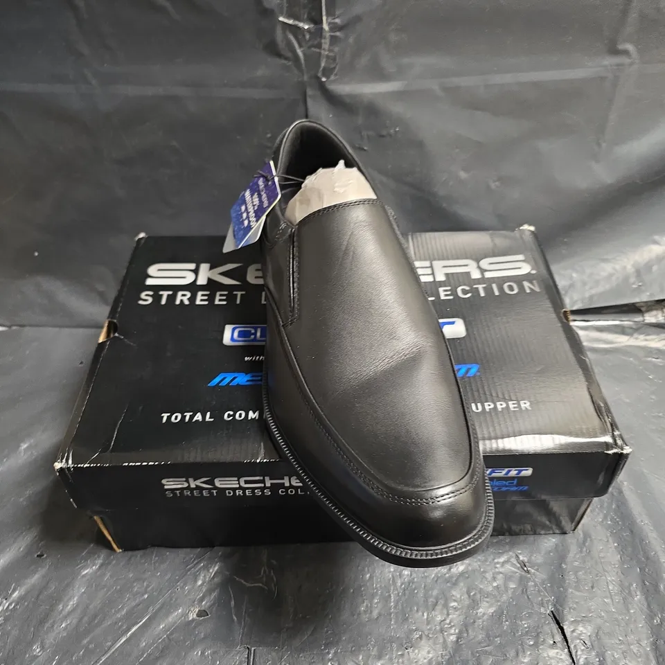 SKECHERS DRESTON-RATLON BLACK SLIP-ON SHOES – UK 11 (EU 46)