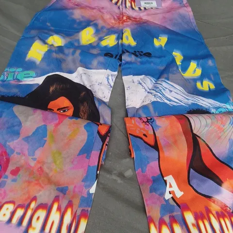 ELSIE FRED A BRIGHTER FUTURE GRAPHIC BAGGY FIT OVERSIZED JEANS, MULTICOLOUR - UK SIZE 8