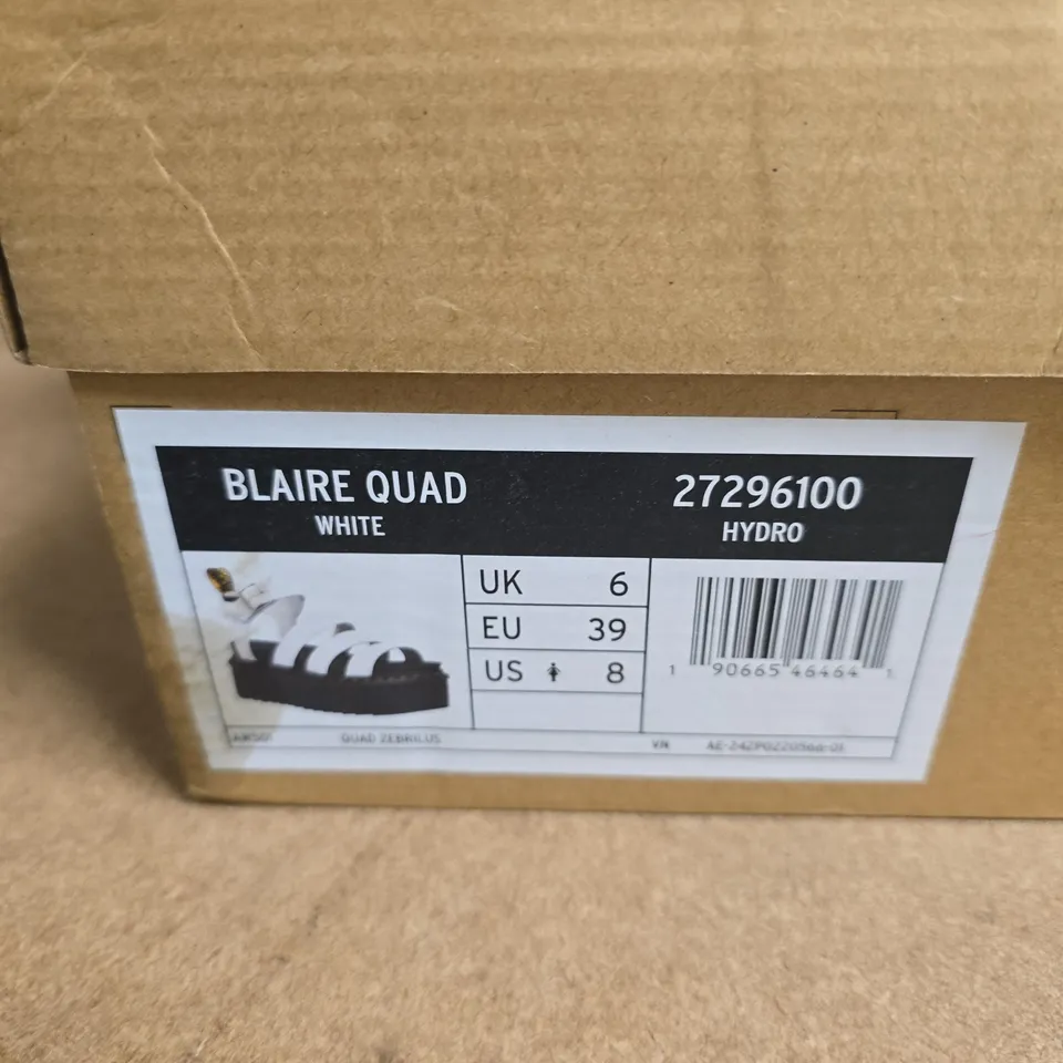 BOXED PAIR PF DR. MARTENS BLAIRE QUAD WHITE SANDALS – UK 6 (EU 39)