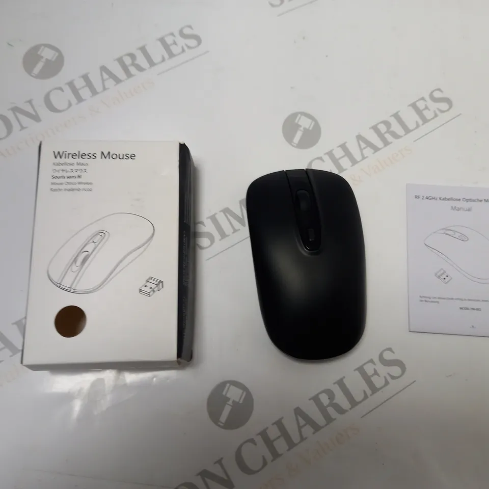 BOXED 1600DPI WIRELESS MOUSE WITH NANO USB RECEIVER AND INSTRUCTIONS