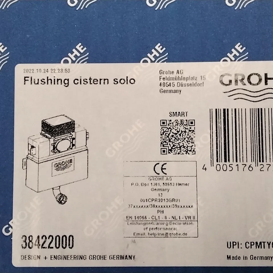 BOXED GROHE FLUSHING CISTERN SOLO