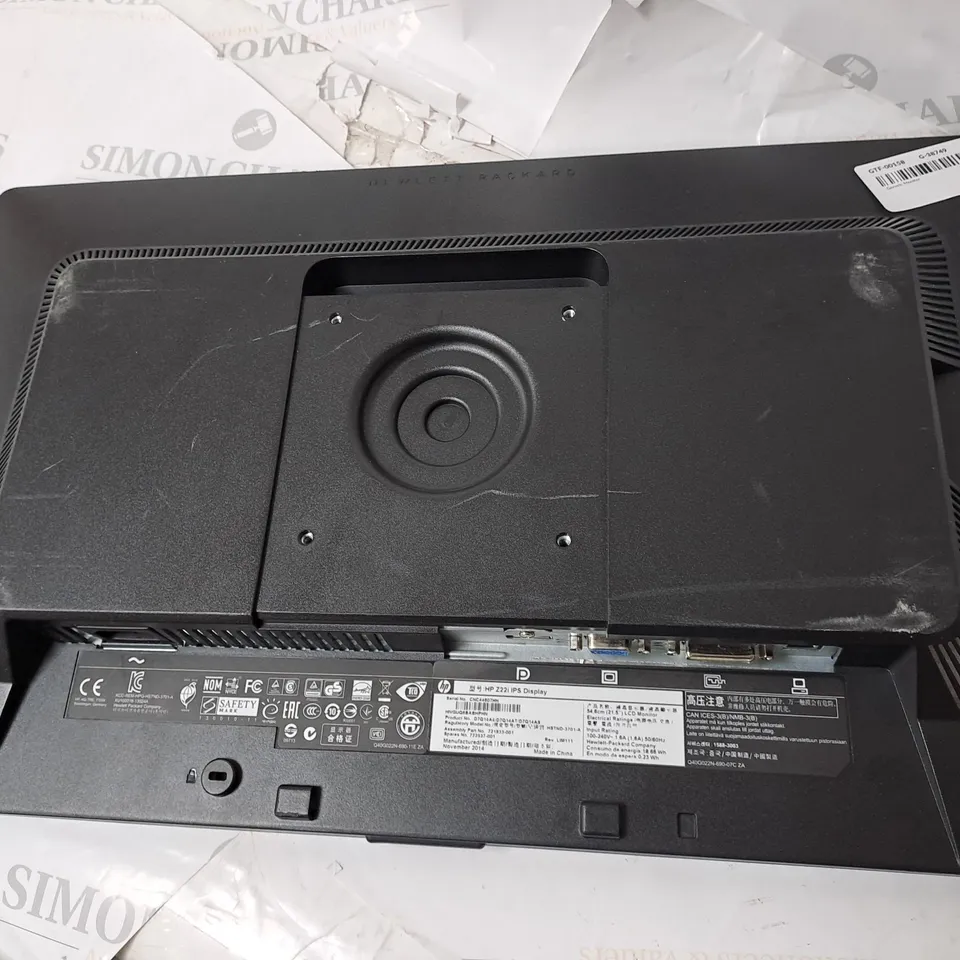HP 22" MONITOR MODEL Z22I IPS DISPLAY SERIAL #CNC44607HH
