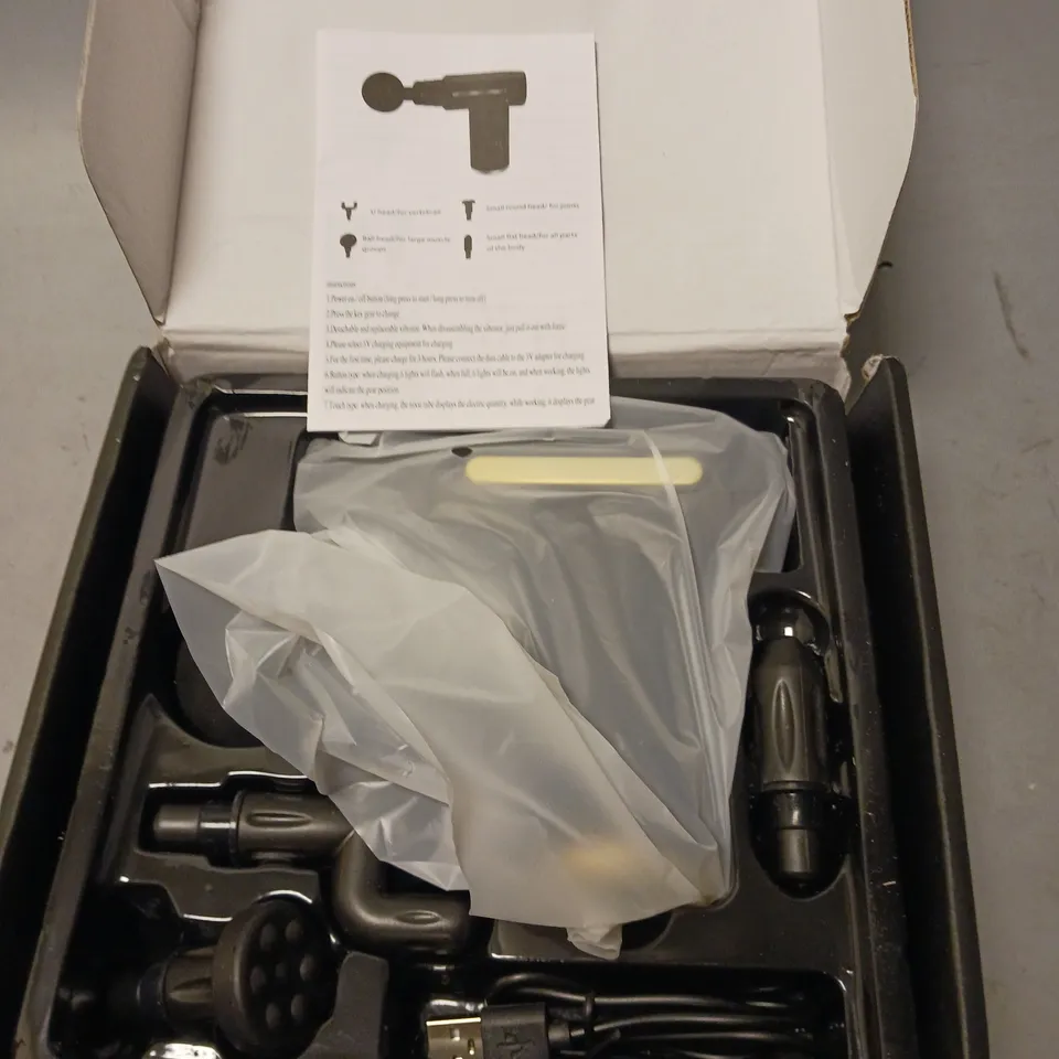 BOXED MASSAGE GUN WITH ACCESSORIES 