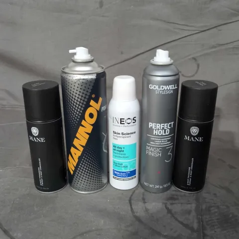 APPROXIMATELY 10 ASSORTED AEROSOLS TO INCLUDE HAIRSPRAY, DEODORANT, FOAM CLEANER ETC