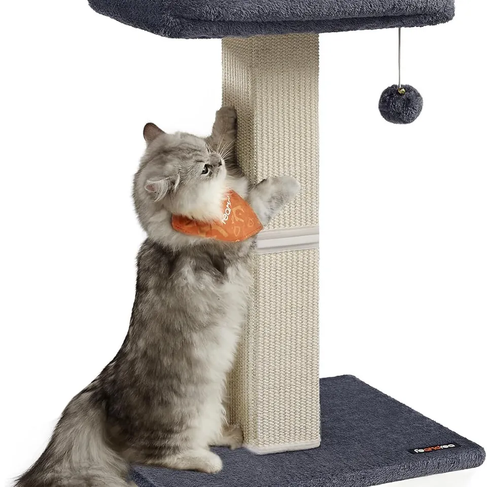 BOXED FEANDREA CAT SCRATCHING POST - DARK GREY