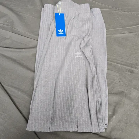 ADIDAS WOMEN'S GREY RIBBED KNIT JOGGERS - UK SMALL