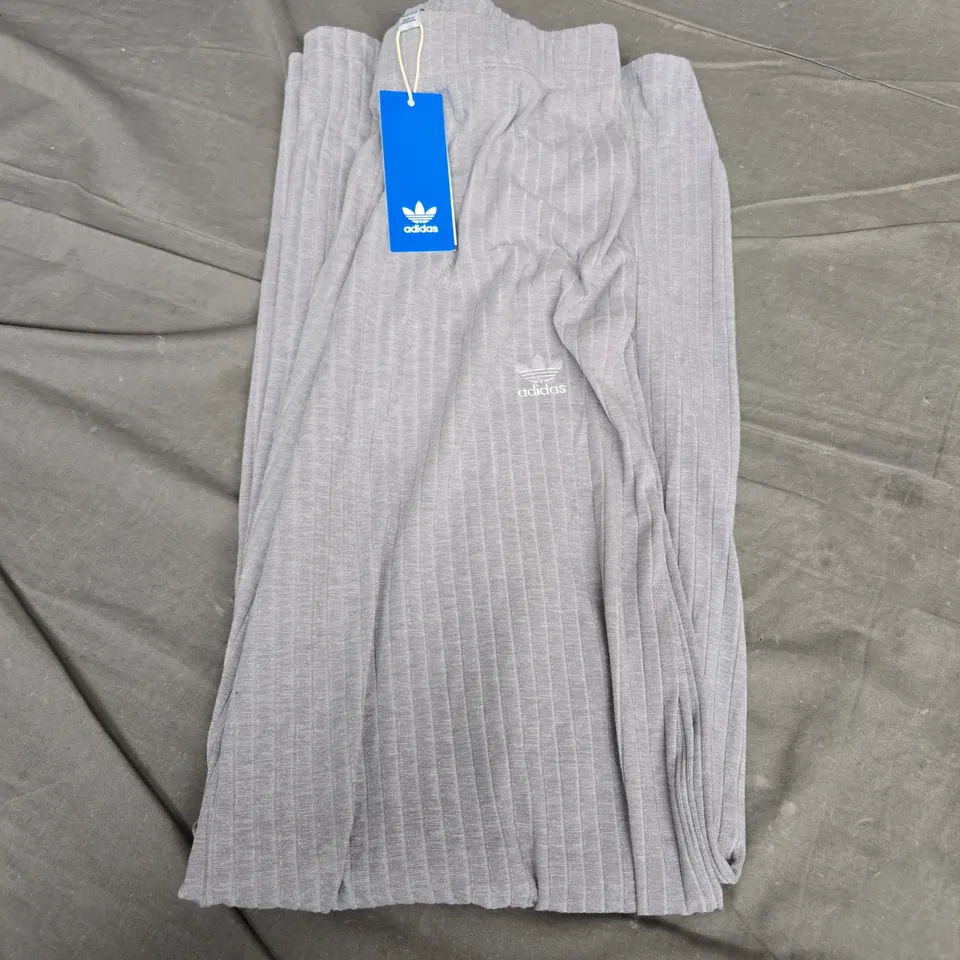 ADIDAS WOMEN'S GREY RIBBED KNIT JOGGERS - UK SMALL