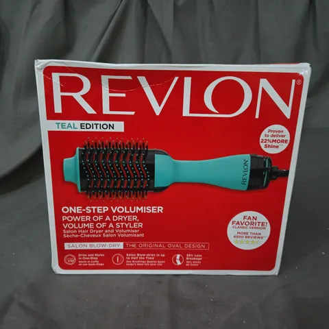 BOXED REVLON SALON HAIR DRYER AND VOLUMISER - TEAL