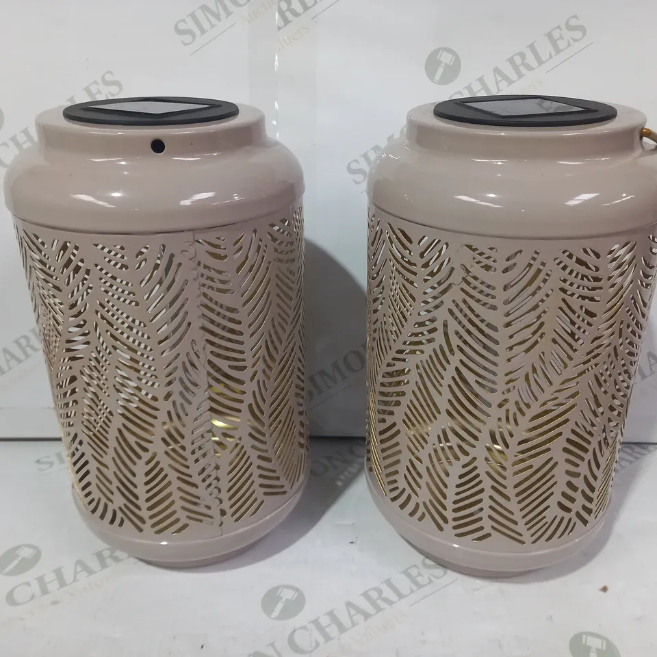 GARDEN REFLECTIONS SET OF 2 PATTERNED SOLAR LANTERNS