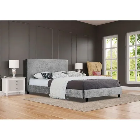 BOXED DOE UPHOLSTERED DOUBLE BED FRAME (2 BOXES)