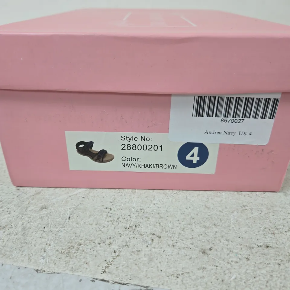 DR LIGHTFOOT WIDE FIT NAVY / KHAKI / BROWN SANDALS – UK 4